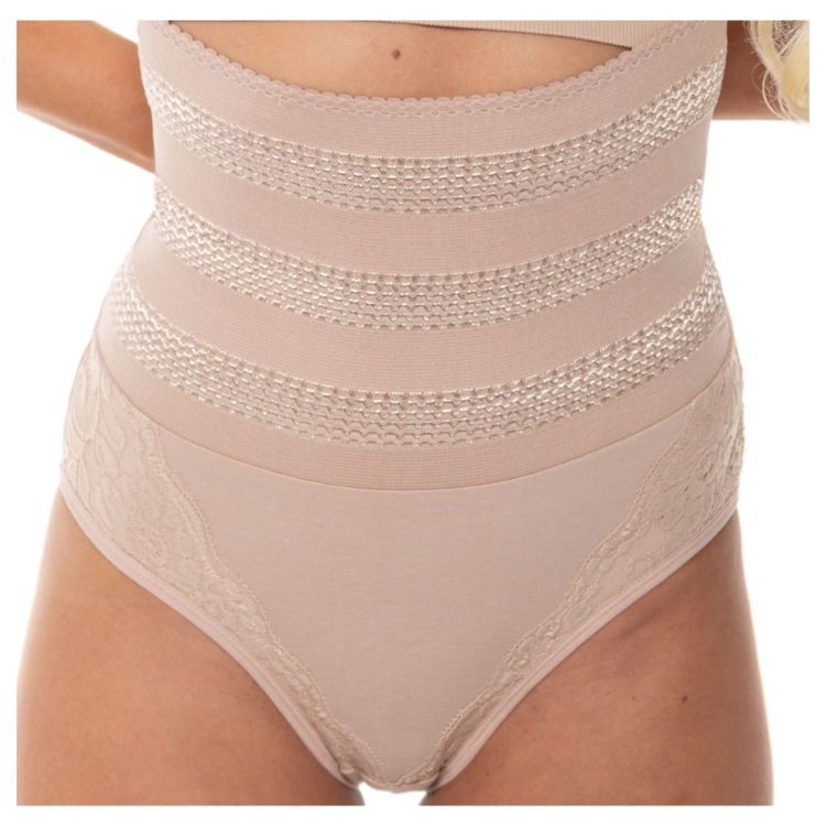 Majtki Wyszczuplające Brzuch z Koronkowym Wykończeniem