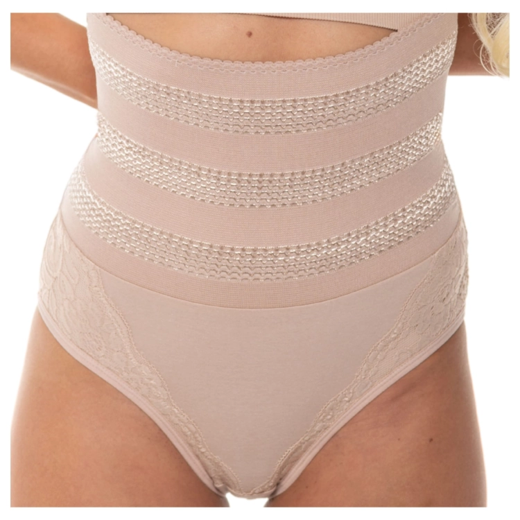 Majtki Wyszczuplające Brzuch z Koronkowym Wykończeniem