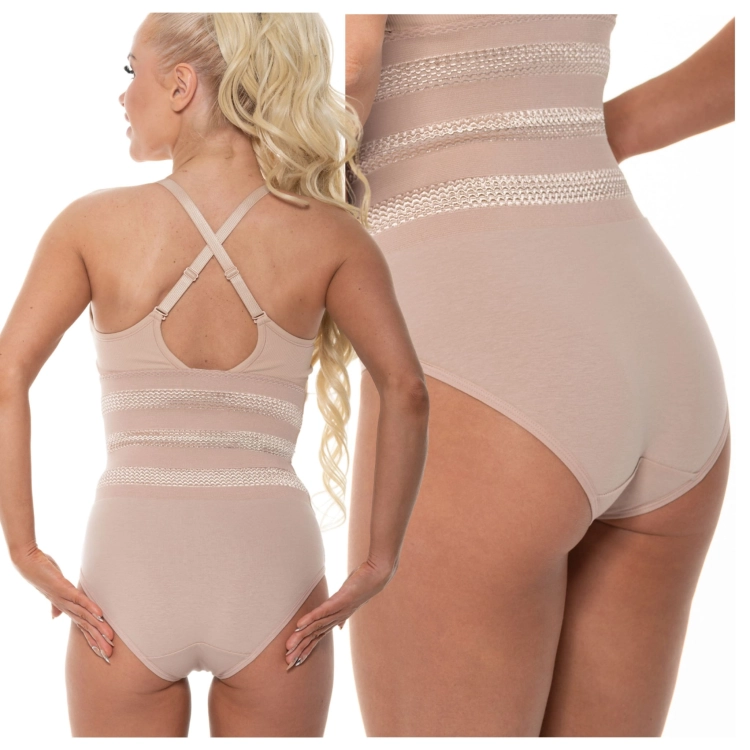 Majtki Wyszczuplające Brzuch z Koronkowym Wykończeniem