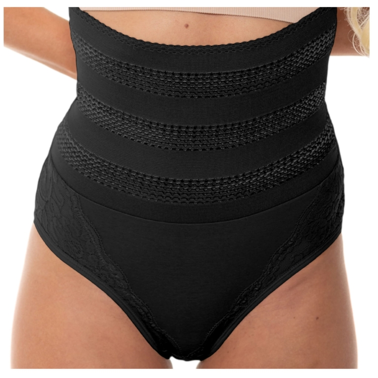 Majtki Wyszczuplające Koronkowe Damskie z Wysokim Stanem