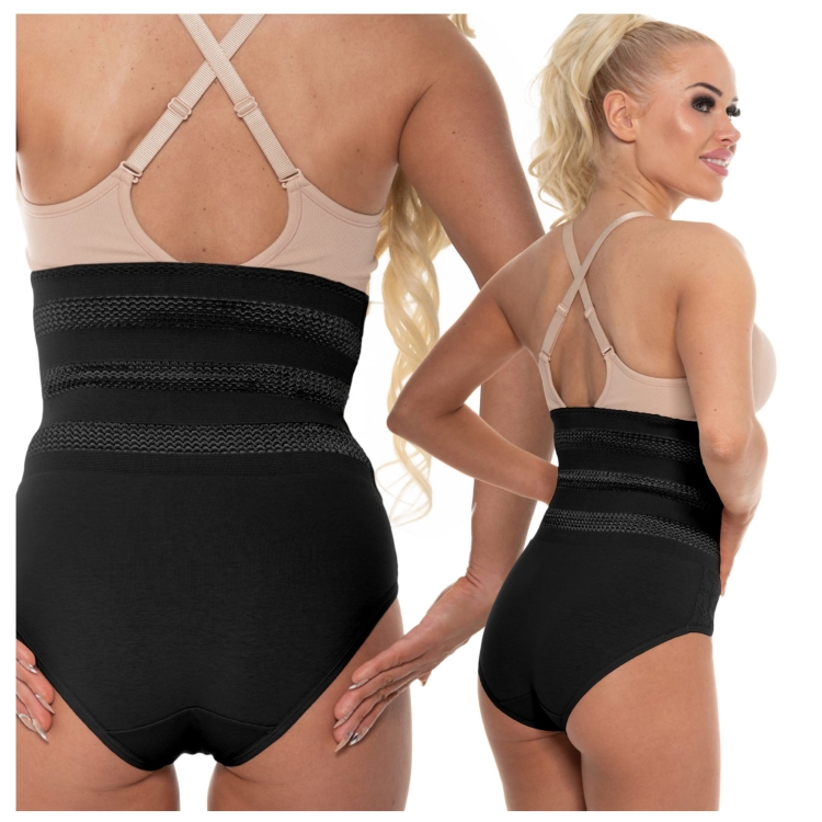 Majtki Wyszczuplające Koronkowe Damskie z Wysokim Stanem