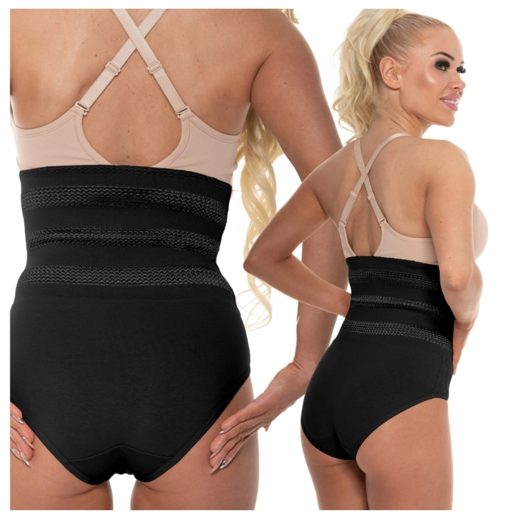 Majtki Wyszczuplające Koronkowe Damskie z Wysokim Stanem