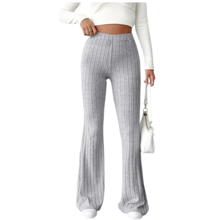 Legginsy Dzwony Damskie Prążkowane Rozciągliwe