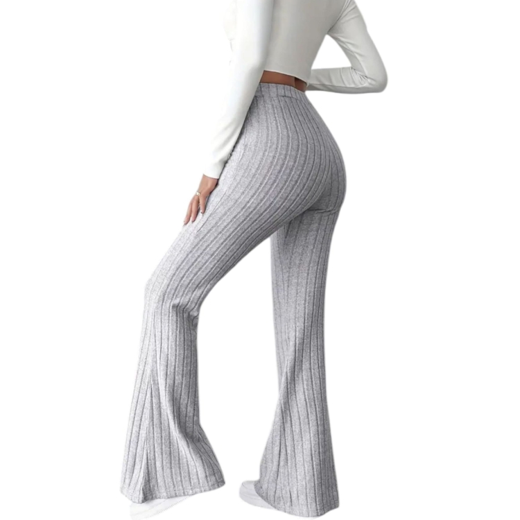 Legginsy Dzwony Damskie Prążkowane Rozciągliwe