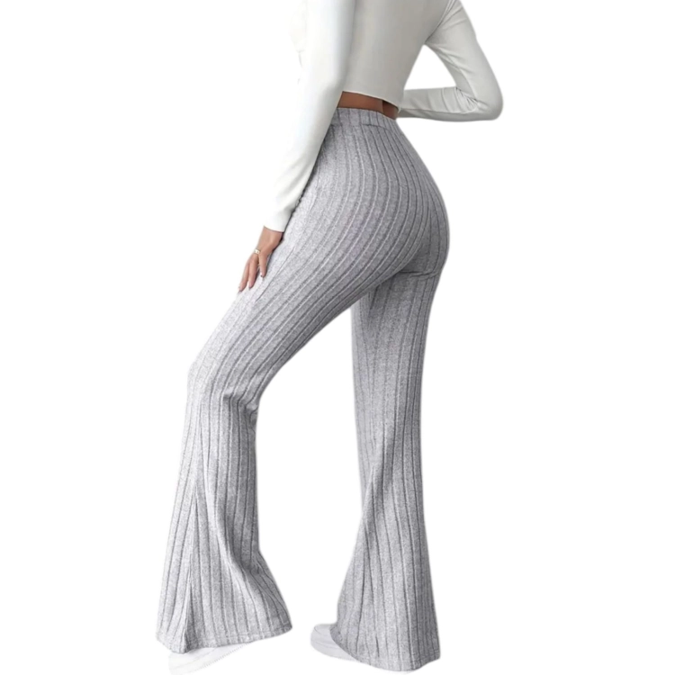Legginsy Dzwony Damskie Prążkowane Rozciągliwe