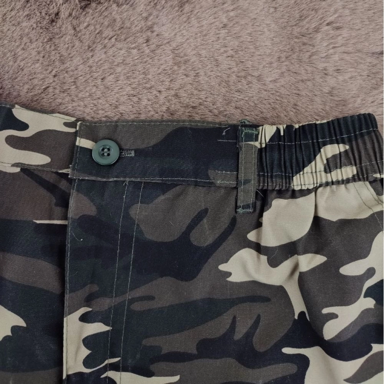 Bojówki Męskie moro z elastycznym pasem i kieszeniami