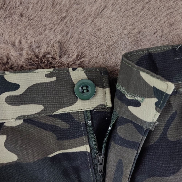 Bojówki Męskie moro z elastycznym pasem i kieszeniami