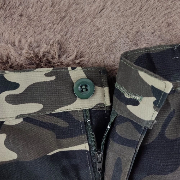 Bojówki Męskie moro z elastycznym pasem i kieszeniami