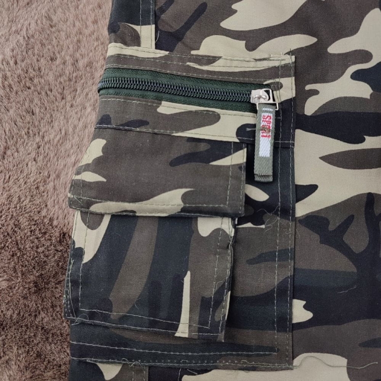 Bojówki Męskie moro z elastycznym pasem i kieszeniami