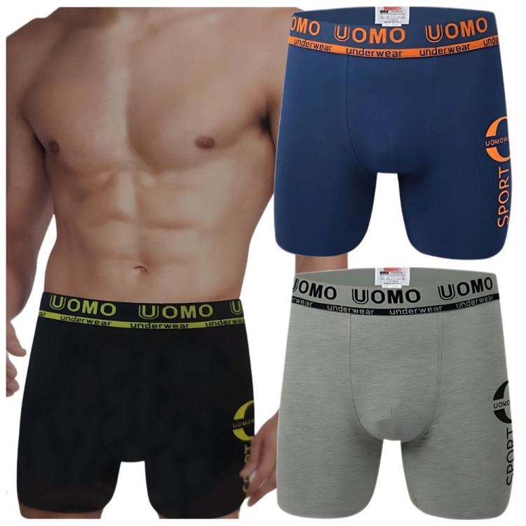 Bokserki Męskie Bawełniane z Długą Nogawką 3-Pak