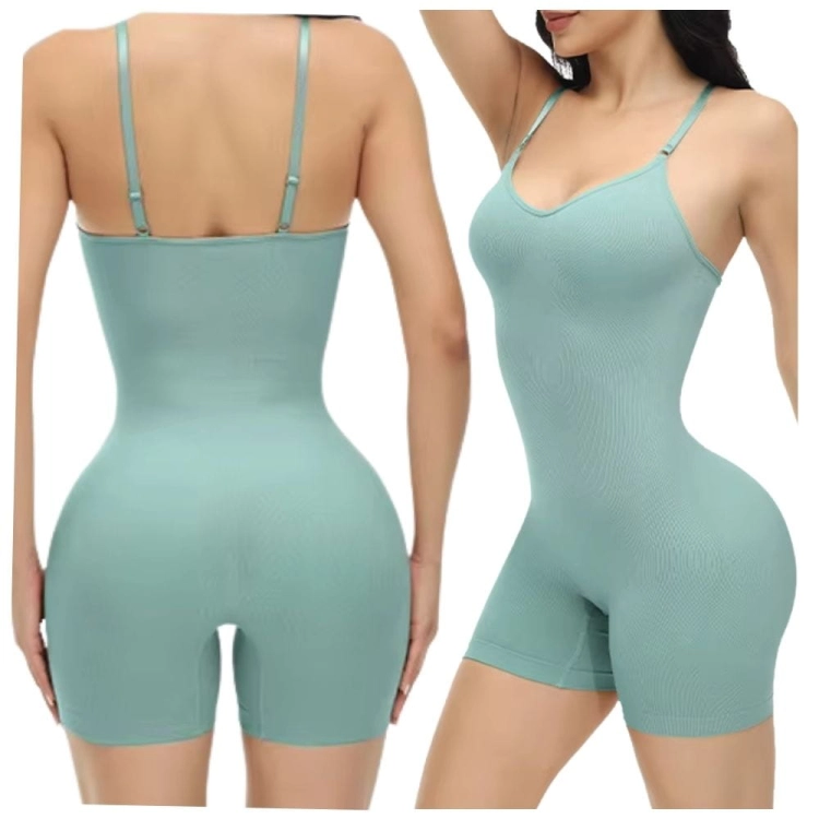 Body Damskie Modelujące Miętowe Z Krótkimi Nogawkami