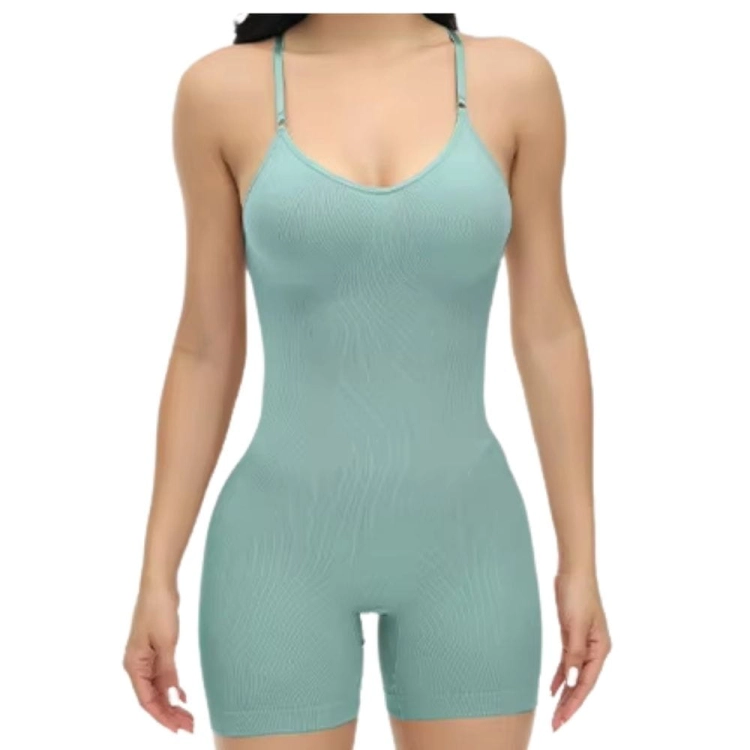 Body Damskie Modelujące Miętowe Z Krótkimi Nogawkami