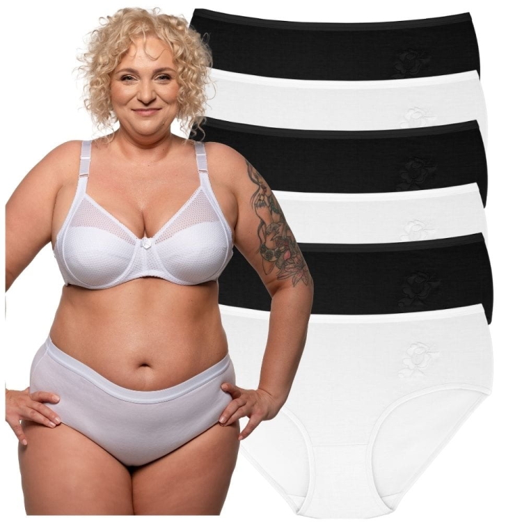 Majtki Bawełniane z Wysokim Stanem Figi 6-PAK