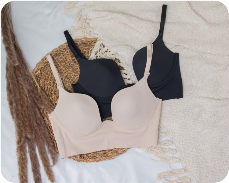 Biustonosz z Głębokim Dekoltem Biały Push-Up