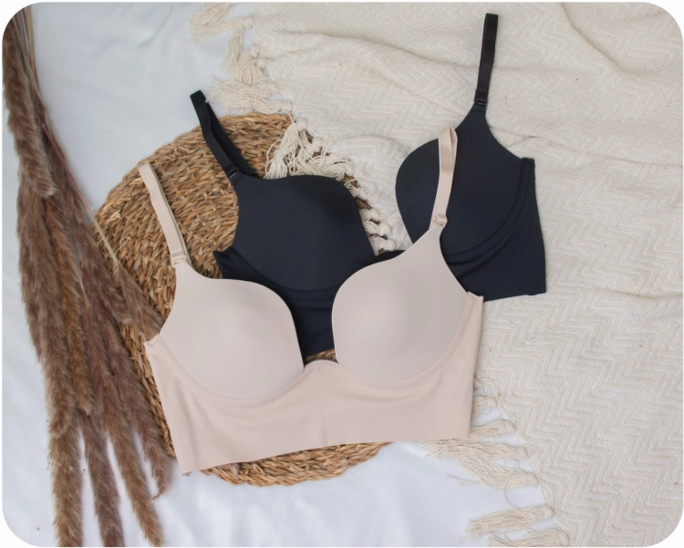 Biustonosz z Głębokim Dekoltem Biały Push-Up