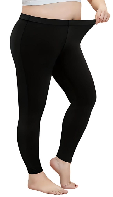 Legginsy damskie bambusowe elastyczne gładkie czarne