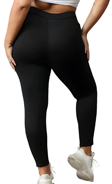 Legginsy damskie bambusowe elastyczne gładkie czarne