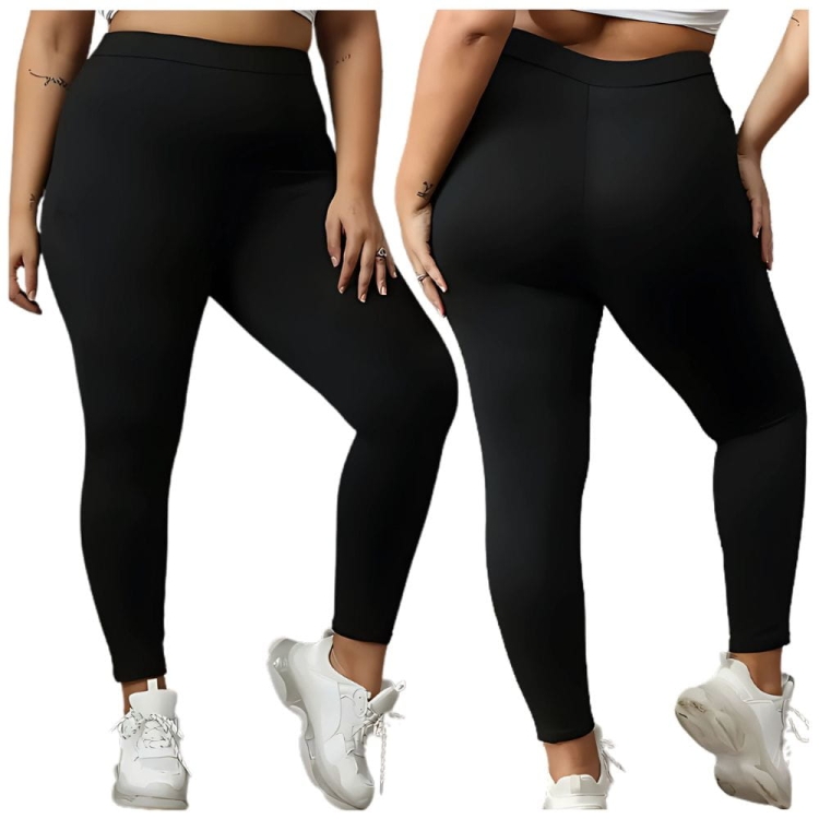 Legginsy damskie bambusowe elastyczne gładkie czarne