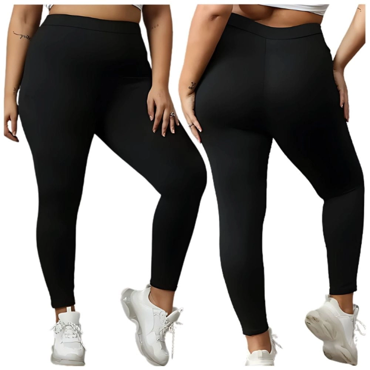 Legginsy damskie bambusowe elastyczne gładkie czarne