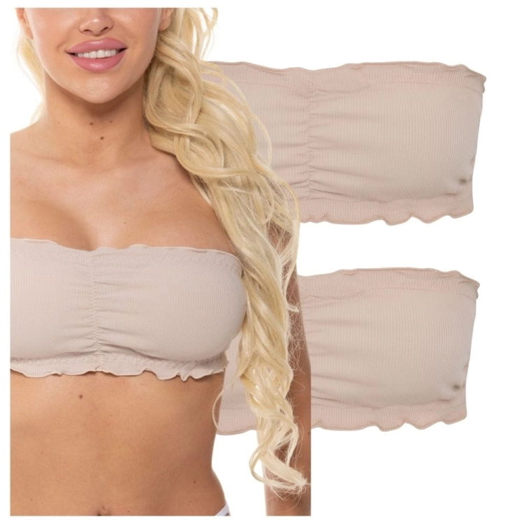 Biustonosz Bandeau Beżowy 3-pak