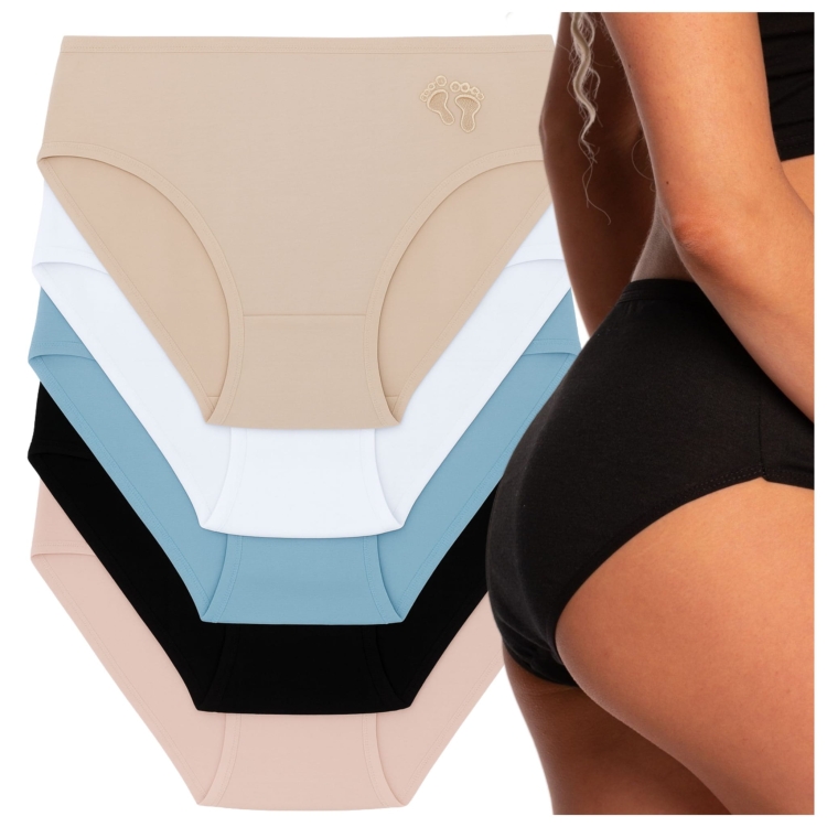 Majtki Damskie Figi Bawełniane Kolorowe 6-PAK