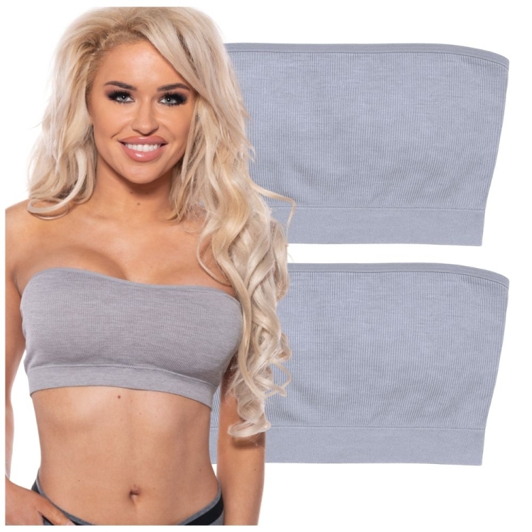 Biustonosz Bez Ramiączek Damski 3-Pak Szary