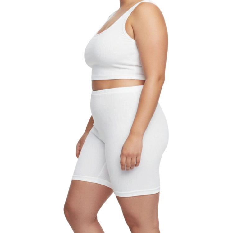 Reformy z Nogawkami Bawełniane Przeciw Otarciu Ud Białe