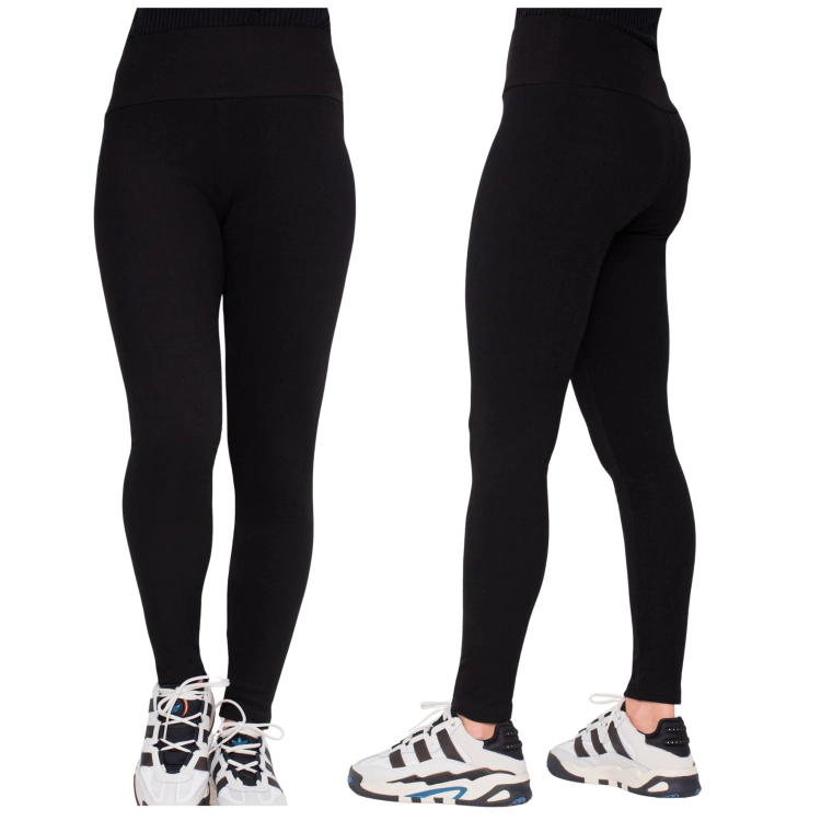 Ocieplane Leginsy Damskie Rozciągliwe Prążkowane Uniwersalne