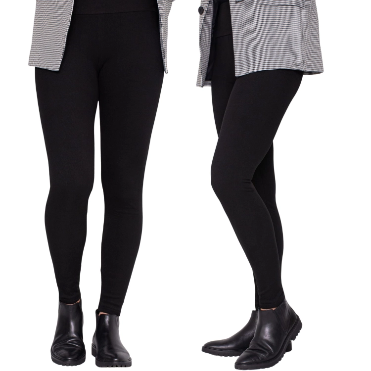 Ocieplane Leginsy Damskie Rozciągliwe Prążkowane Uniwersalne