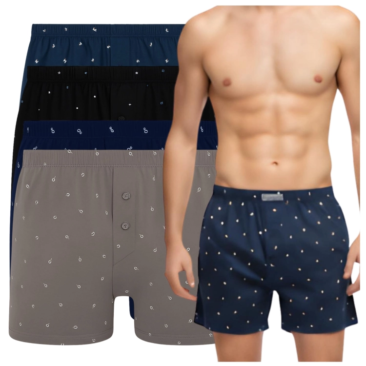 Bokserki Męskie Luźne Bawełniane Wygodne Na Co Dzień 5-Pak