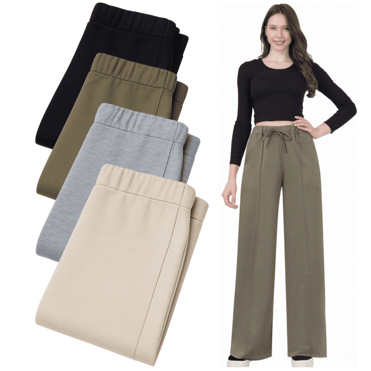 Szerokie Spodnie Dresowe Damskie Z Szerokimi Nogawkami