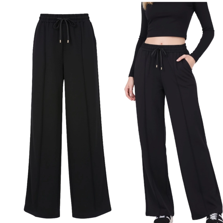 Spodnie Szerokie Damskie Luźne Uniwersalne Casual Wide Leg