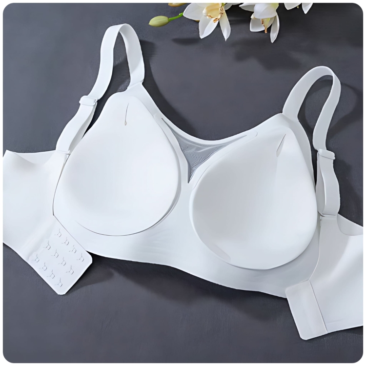 Biustonosz Miękki bez Fiszbin Niewidoczny Damski Pudrowy Róż