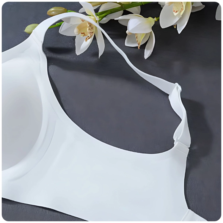 Biustonosz Miękki bez Fiszbin Niewidoczny Damski Pudrowy Róż