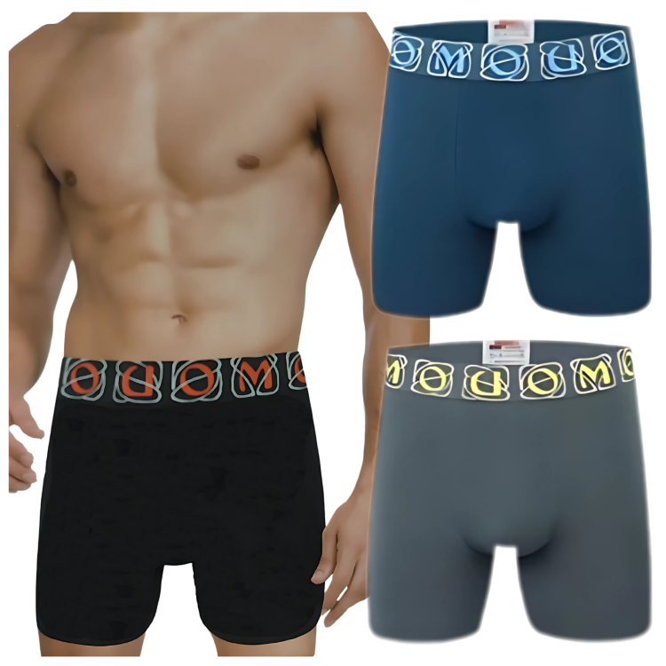 Bokserki Męskie Z Długą Nogawką Szorty Bawełniane Majtki 3-Pak