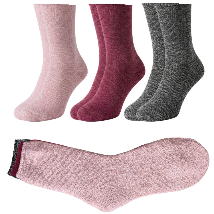 Skarpety Zimowe Damskie Wygodne Długie Ciepłe 3-pak