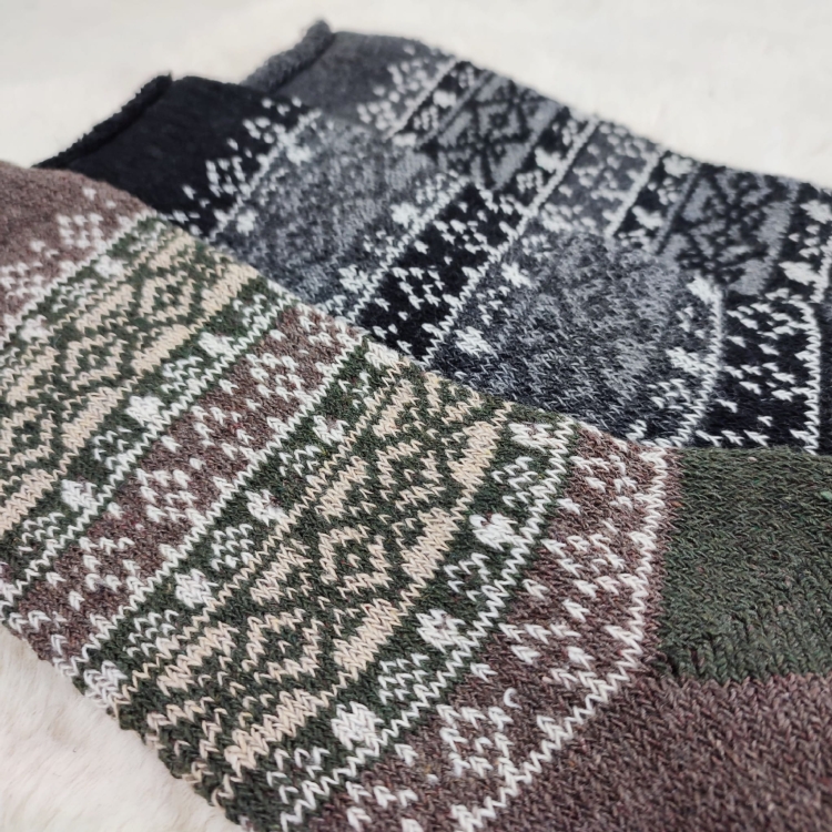 Skarpety Męskie Zimowe Wełniane Norweskie Na Mróz 3-pak