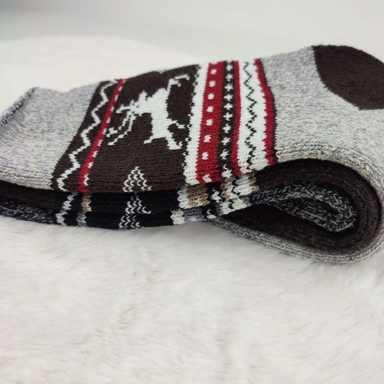 Skarpety Alpaka Norweskie Komfortowe Bezuciskowe Grube 3-pak