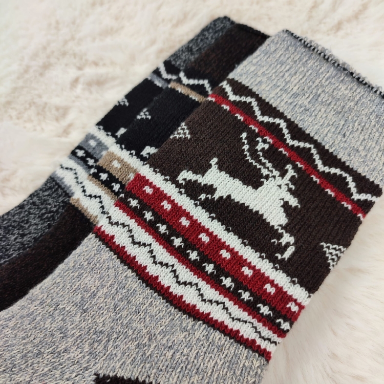 Skarpety Alpaka Norweskie Komfortowe Bezuciskowe Grube 3-pak