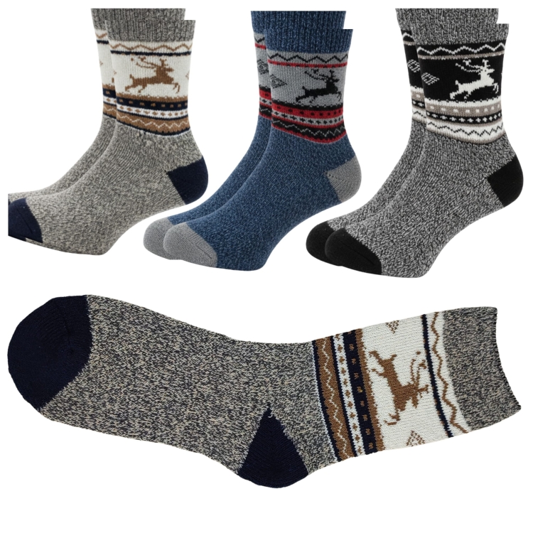 Skarpety Alpaka Norweskie Komfortowe Bezuciskowe Grube 3-pak