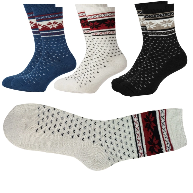 Ciepłe Skarpety Alpaka Zimowe Komfortowe Naturalne 3-pak