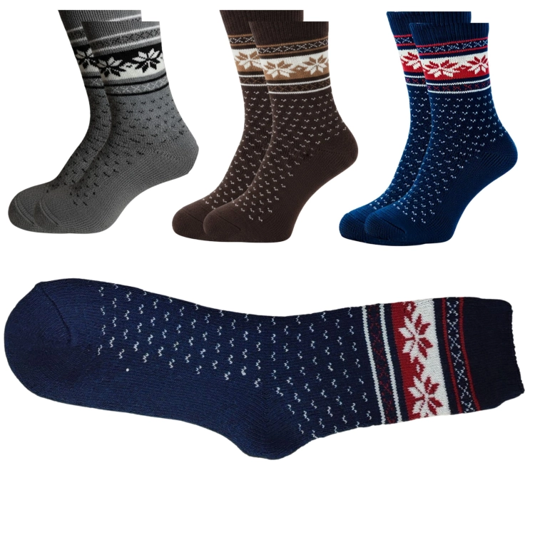 Ciepłe Skarpety Alpaka Zimowe Komfortowe Naturalne 3-pak