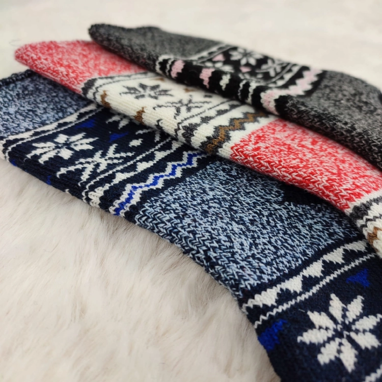 Grube Skarpety Damskie Alpaka Z Norweskim Wzorem 3-pak