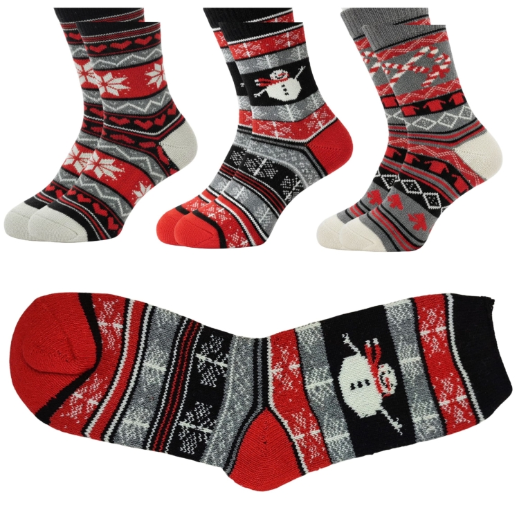 Skarpety Świąteczne Alpaka Miękkie Zimowe Naturalne 3-Pak
