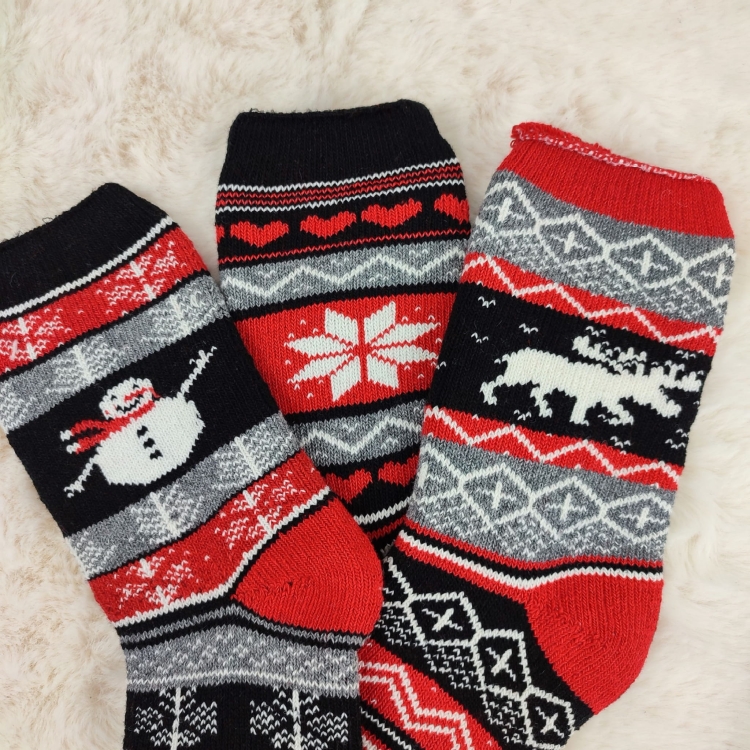Skarpety Świąteczne Alpaka Miękkie Zimowe Naturalne 3-Pak