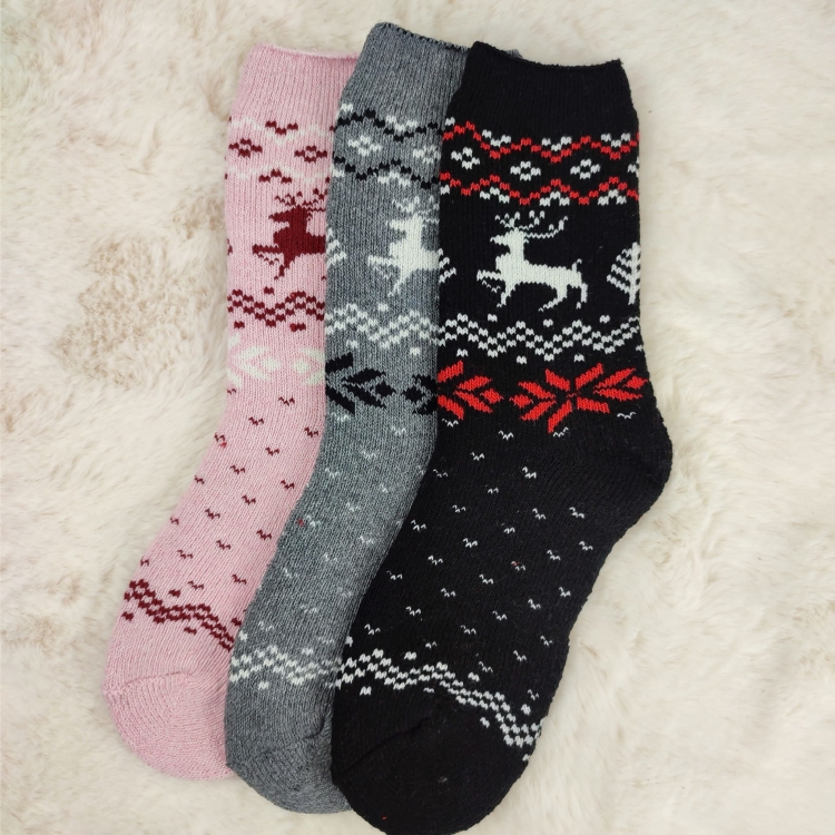 Skarpetki Damskie Ciepłe Długie Komfortowe Zimowe Grube 3-pak