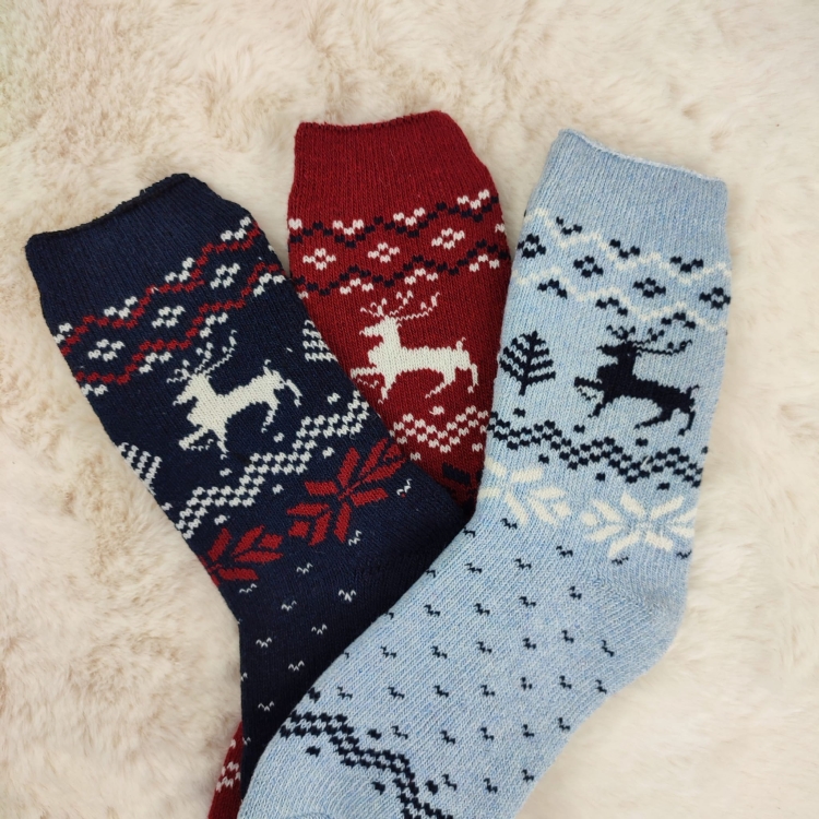 Skarpetki Damskie Ciepłe Długie Komfortowe Zimowe Grube 3-pak