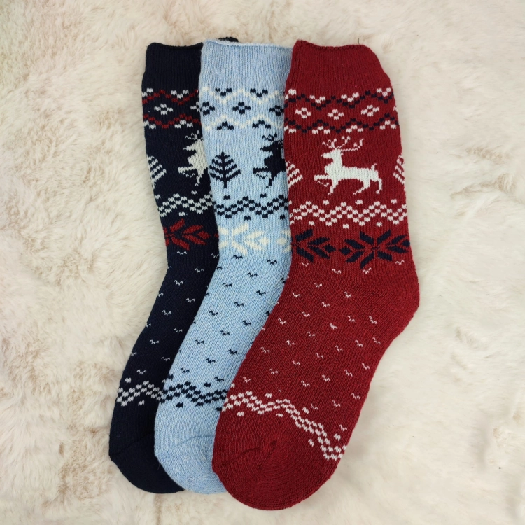 Skarpetki Damskie Ciepłe Długie Komfortowe Zimowe Grube 3-pak