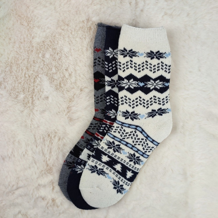 Skarpetki Wełniane Ciepłe Damskie Wygodne Na Zimę 3-pak