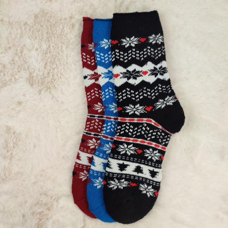 Skarpetki Wełniane Ciepłe Damskie Wygodne Na Zimę 3-pak